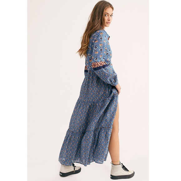 Free People Boho Printed Flowy Tiered Maxi Dress - Picture 2 of 7